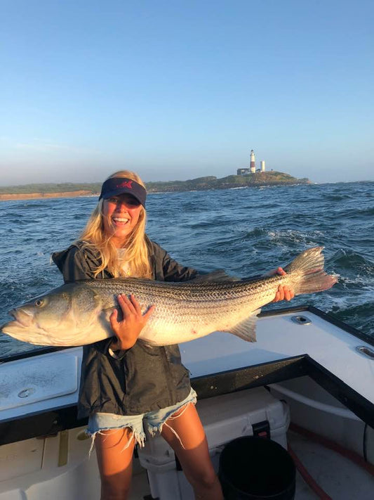 striped bass at montauk point on KastKing Estuary saltwater rod
