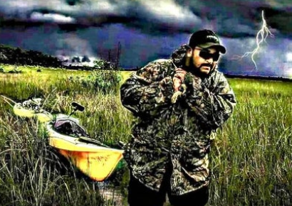 Bass fishing in Florida Everglades by kayak.
