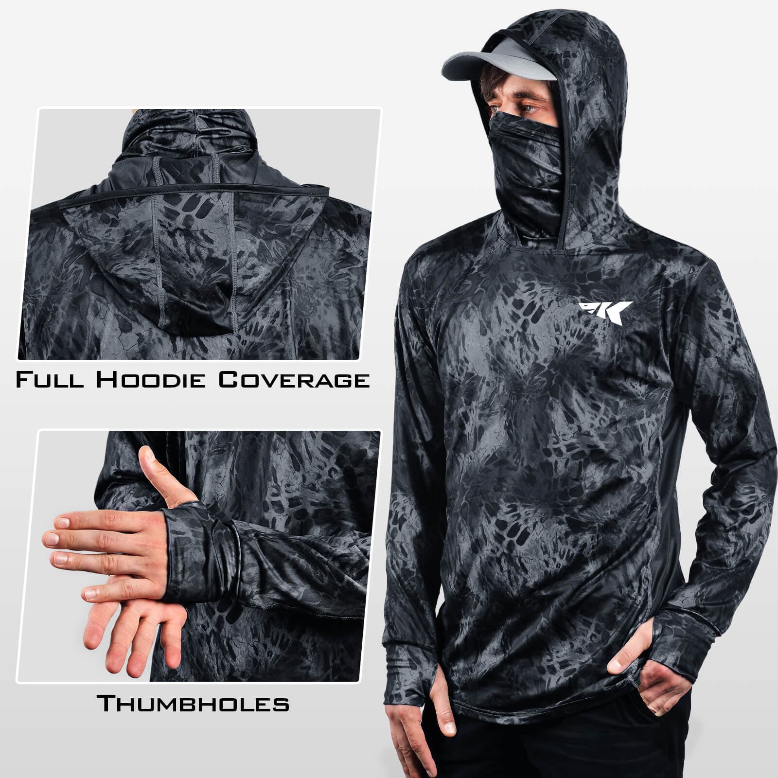 KastKing Men's Long Sleeve Fishing Shirt (With Neck Gaiter)