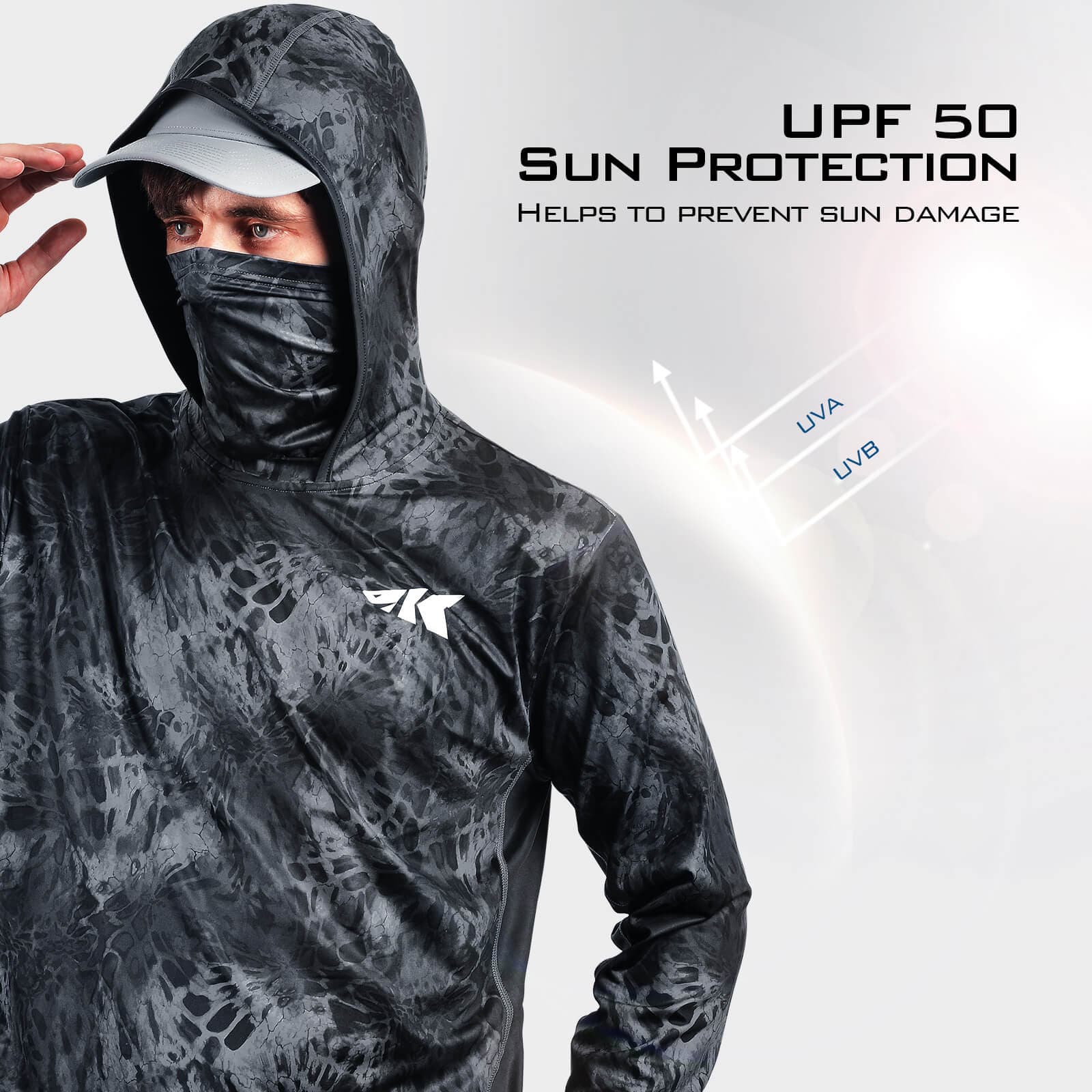 KastKing Men's Long Sleeve Fishing Shirt (With Neck Gaiter)