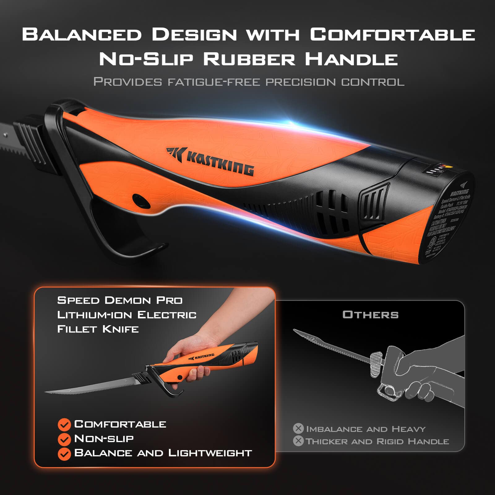 KastKing Speed Demon Pro Lithium-ion Electric Fillet Knife-Angler Pack