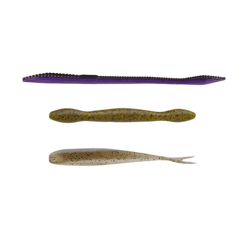 6” Finesse Worm / 4” Wacky Worm / 3” Minnow