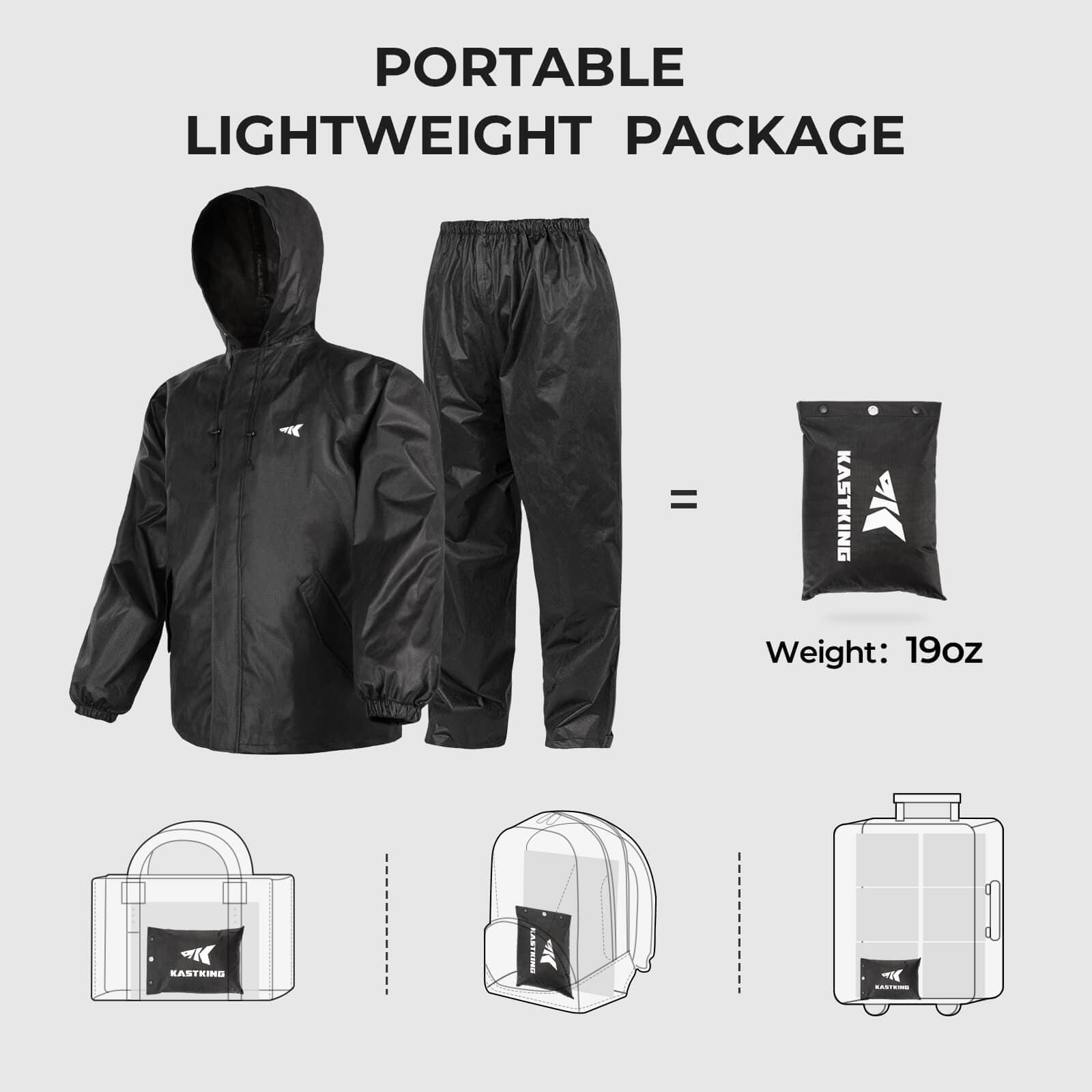 KastKing AquaLite Rain Suit, Waterproof Breathable Lightweight Rainwear