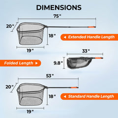 KastKing Brutus Foldable Extendable Fishing Net With Boat Hook