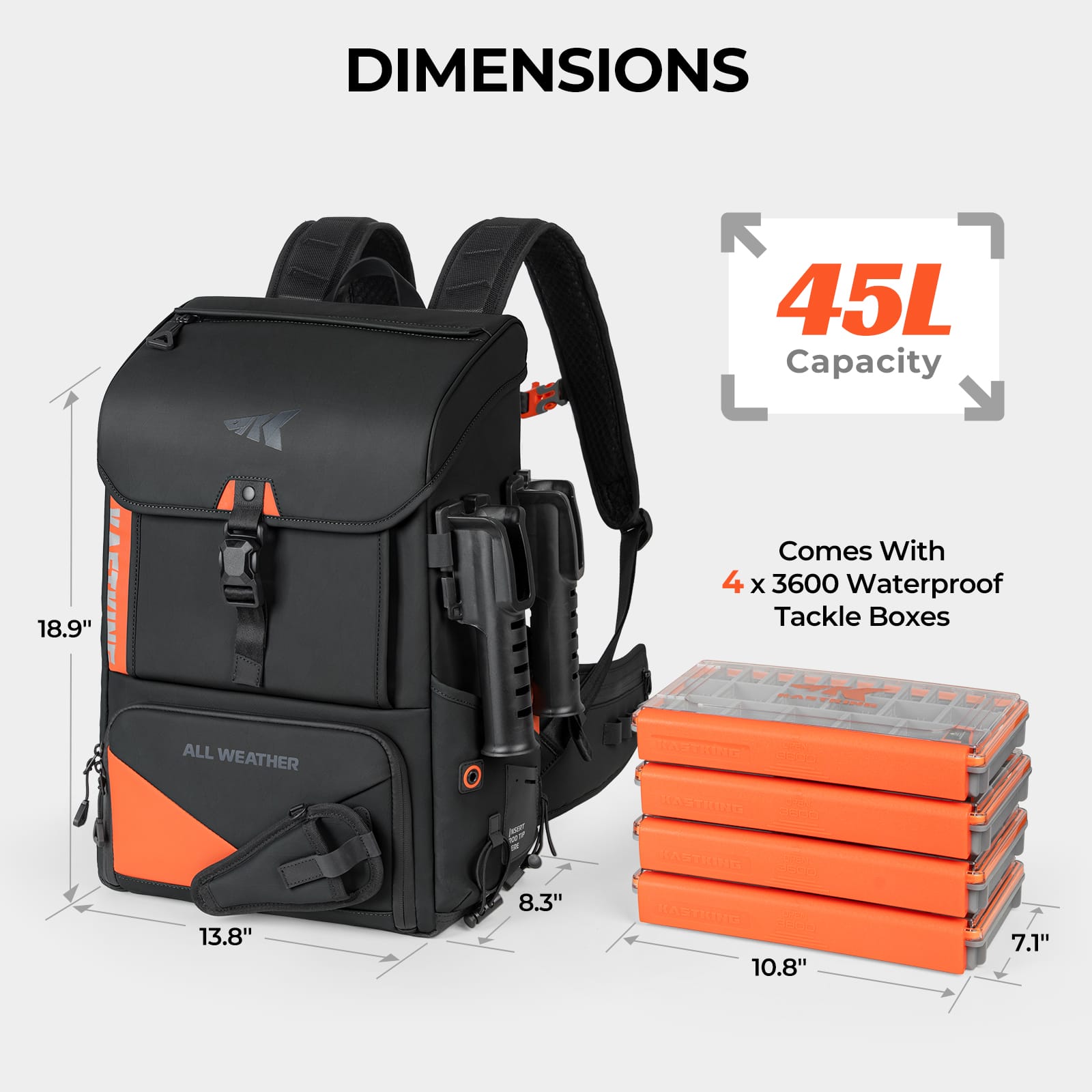 KastKing All Weather Fishing Tackle Backpack