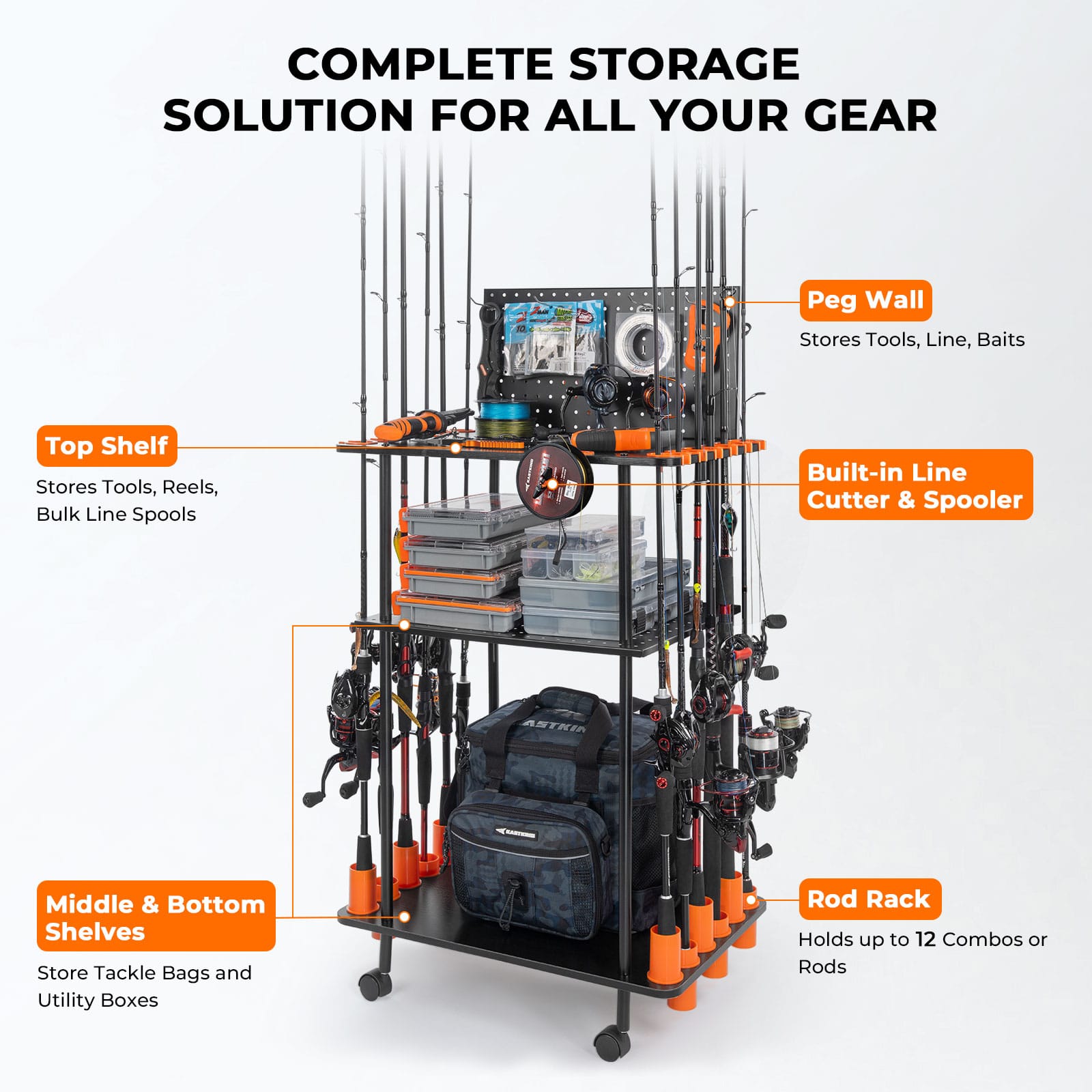 KastKing Gear Trolley Rod Rack