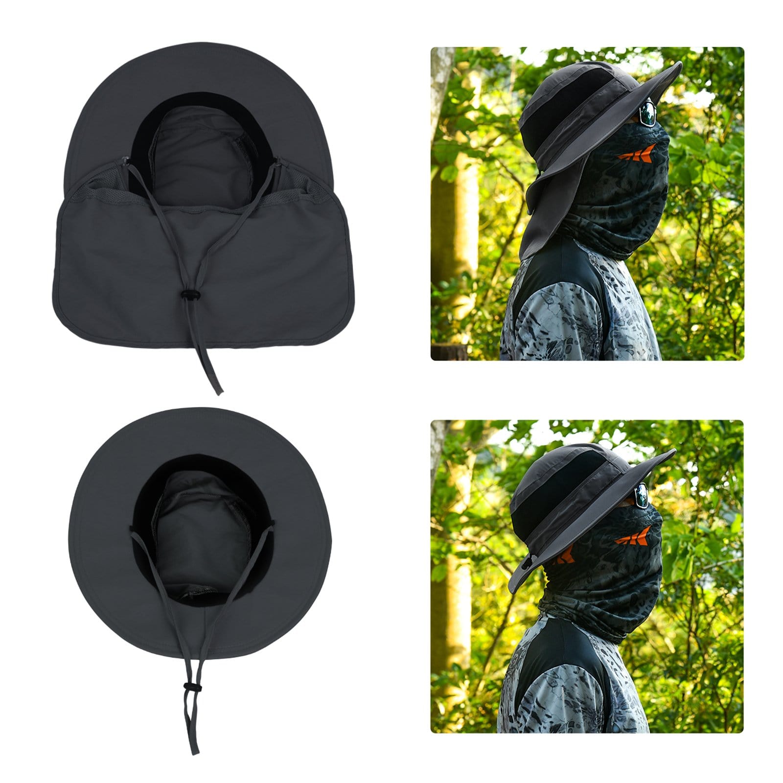 KastKing UPF 50 Boonie Hat Fishing Hat with Removable Neck Shield
