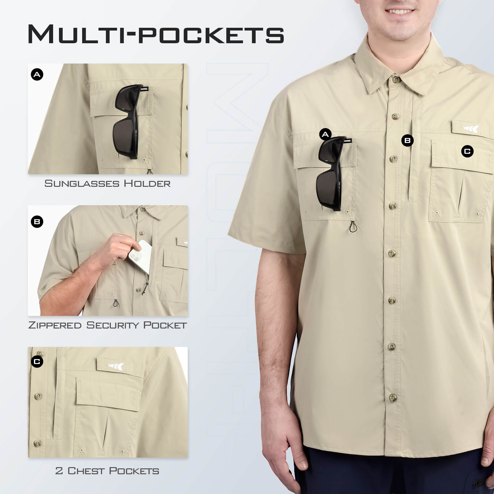 KastKing Casual Short Sleeve Button Down Shirts